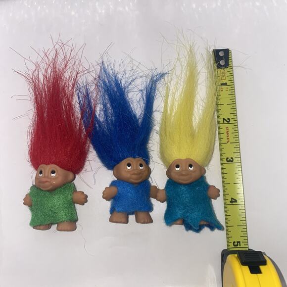 DAM Troll Dolls Set Of Three Felt Shirt 2005 Vintage Preowned - Picture 4 of 4